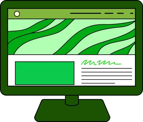 Eco color Website screen view with PC Stock Illustration