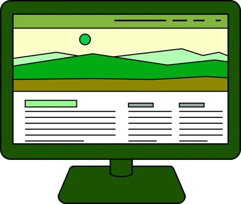Eco color Website screen view with PC Stockillustratie