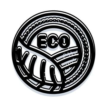 Eco concept label with leaf and texture design Stock Illustration