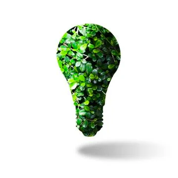 Eco concept: Leaf shaped bulb Stock Photos
