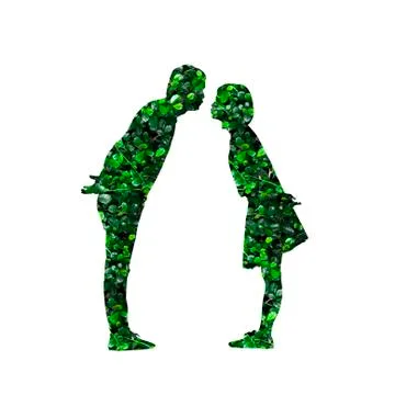 Eco concept: Leaf shaped man Stock Photos