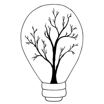 Eco concept: A light bulb with tree inside. Vector illustration. Stock Illustration