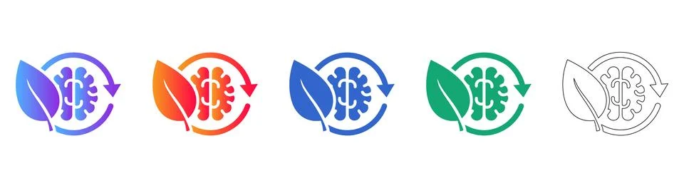 Eco Conscious Cognitive Development Icons Stock Illustration