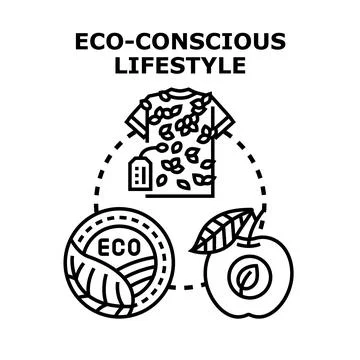 Eco conscious lifestyle concept developing sustainable living principles 库存插图