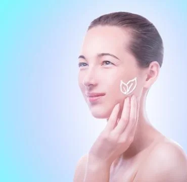 Eco cream for the face Stock Photos