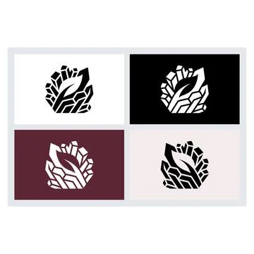 Eco Crystal Leaf Logo Design Vector Template Stock Illustration