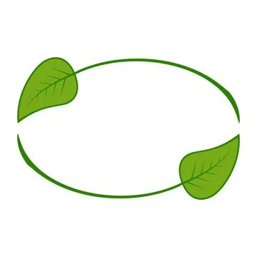 Eco cycle oval frame with green leaves and arrows for sustainability concept Stock Illustration