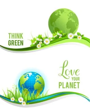 Eco design and globe Illustrazione stock