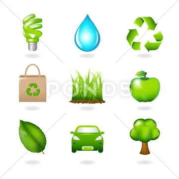 Eco design elements and icons Stock Illustration
