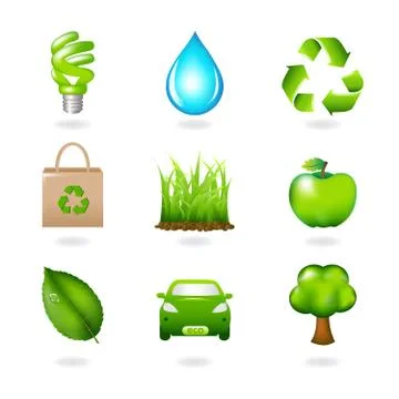 Eco design elements and icons Stock Illustration