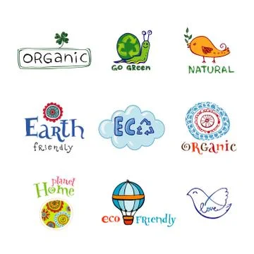 Eco design elements. Illustrazione stock