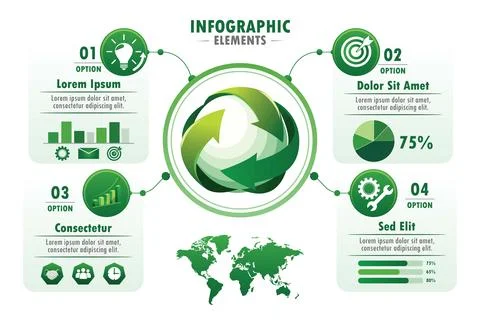 Eco design infographi celements. web design, infographics. Stock Illustration