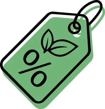 Eco discount tag label with leaf symbol Stock Illustration