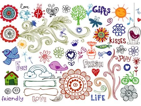 Eco doodles Stock Illustration