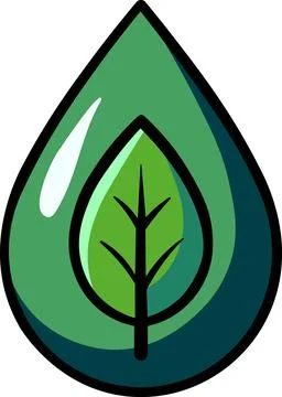 Eco drop icon with green leaf element Stock Illustration