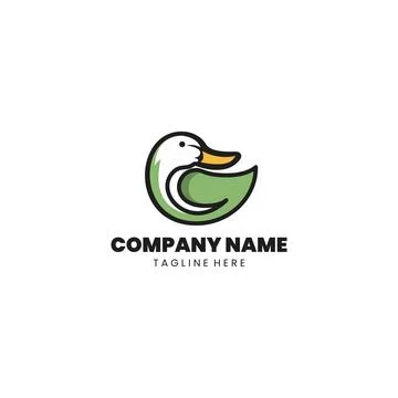 Eco duck logo Design vector Stock Illustration