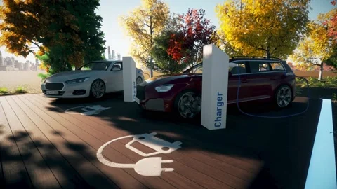 Eco Ecletric Car Charging Stock Footage 139073832