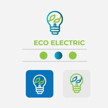 Eco Electric Plug - power logo - energy Icon - Ecology logo Stock Illustration