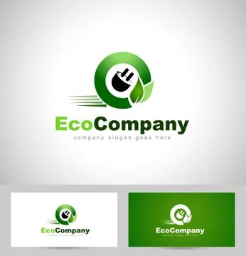 Eco Electricity Logo Stock Illustration