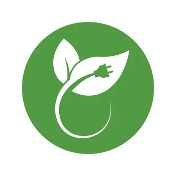 Eco electrocar icon Zero emission vehicle Battery charging station sign Stock-Illustration