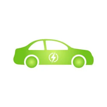 Eco electrocar icon Zero emission vehicle Battery charging station sign Stock Illustration