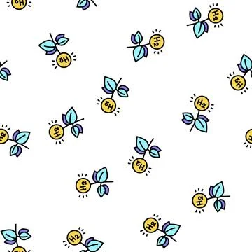 Eco energy hydrogen vector seamless pattern Stock Illustration