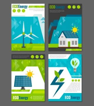 Eco energy icons poster Stock Illustration