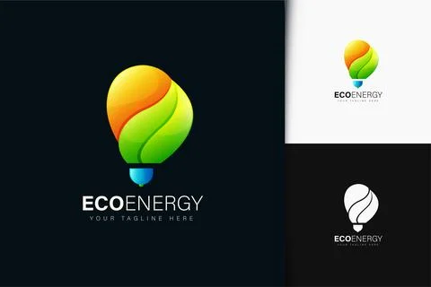 Eco energy logo design with gradient Stock Illustration