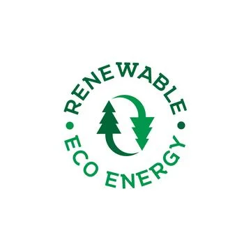 Eco Energy Pine Tree Logo Stock Illustration