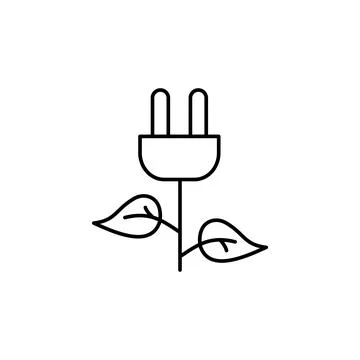 Eco energy, plug, leaf icon. Simple line, outline vector electro power icons for Stock Illustration