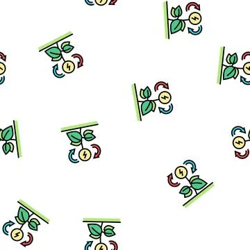 Eco energy saving vector seamless pattern Stock Illustration