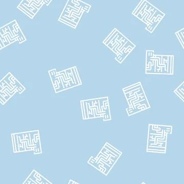 Eco energy scheme line vector seamless pattern Stock Illustration