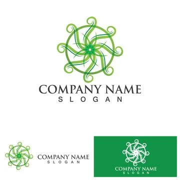 Eco Energy Vector Logo with leaf symbol. Green color with flash or thunder .. Illustrazione stock