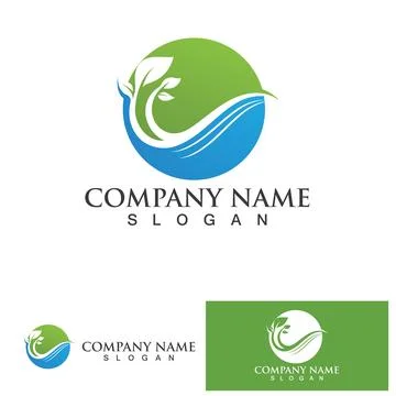 Eco Energy Vector Logo with leaf symbol. Green color with flash or thunder .. Illustrazione stock