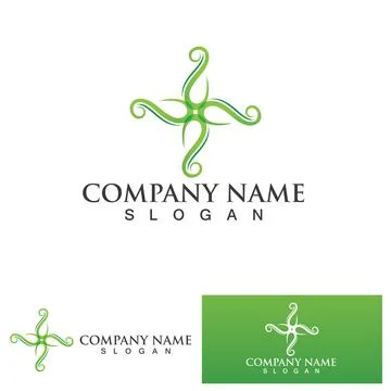 Eco Energy Vector Logo with leaf symbol. Green color with flash or thunder .. Illustrazione stock