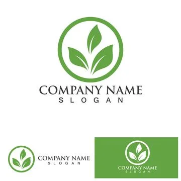 Eco Energy Vector Logo with leaf symbol. Green color with flash or thunder .. Stock Illustration