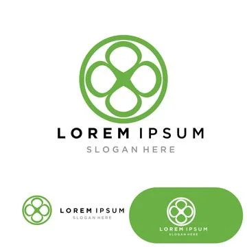 Eco Energy Vector Logo with leaf symbol. Green color with flash or thunder .. Illustrazione stock