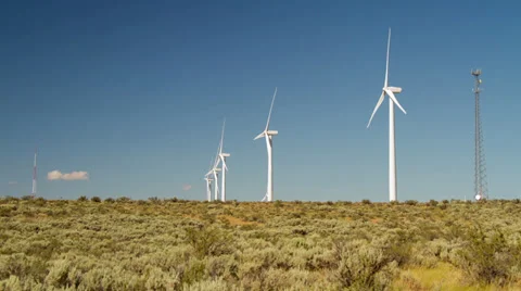Eco Energy from Windmill in Washington State, USA Time Lapse footage Video stock 32185489
