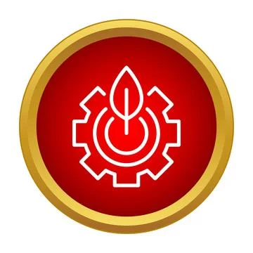Eco engineering icon representing green energy technology Stock Illustration