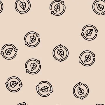 Eco esg line vector seamless pattern Illustrazione stock