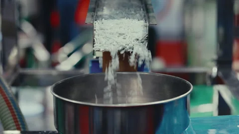 Eco Factory, Conveyor Line Efficiently Processes Crushed Plastic Granules Waste. Stock Footage 248941214