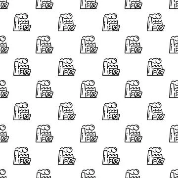 Eco factory pattern seamless Stock Illustration