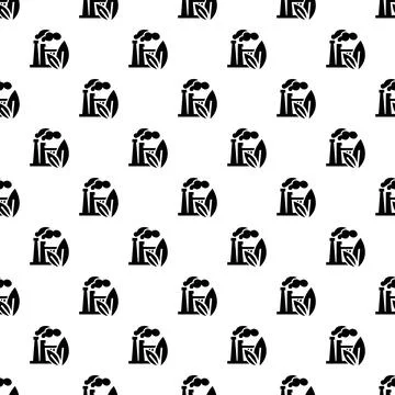 Eco factory pattern seamless vector Illustrazione stock