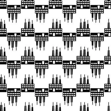 Eco factory pattern seamless vector Stock Illustration