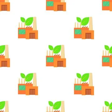 Eco factory pattern seamless vector Illustrazione stock
