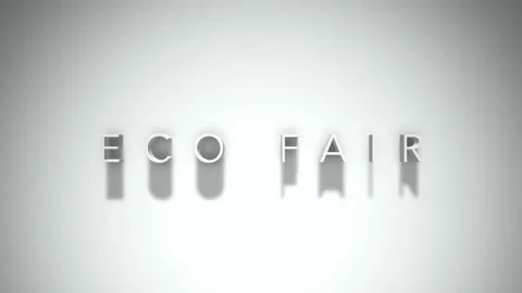 Eco fair 3D title animation with shadows on a white background Stock Footage 297798274