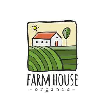 Eco farm - vector logo template concept. Organic product sign. Plantation Stock Illustration