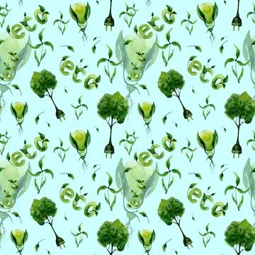 Eco fiendly seamless pattern design Stock Illustration