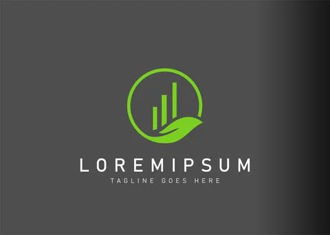 Eco financial advisors logo design. Icon vector illustration of plant diagram Иллюстрация