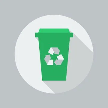 Eco Flat Icon. Recycle Bin Stock Illustration